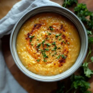 One Pot Creamy Carrot Lentil Soup