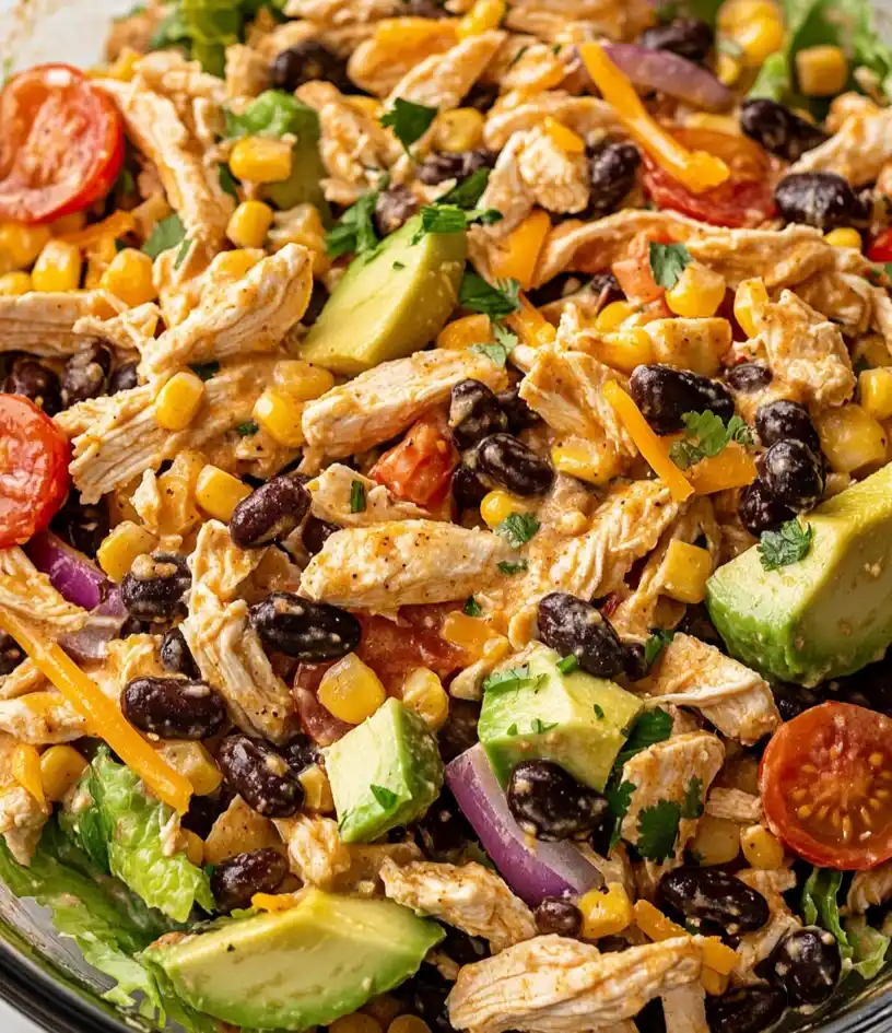 southwest chicken salad close up