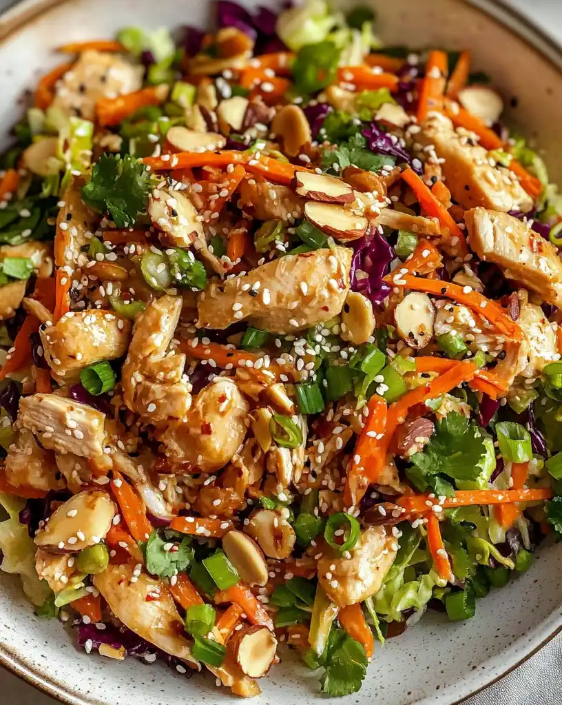 Asian Chicken Crunch Salad close up