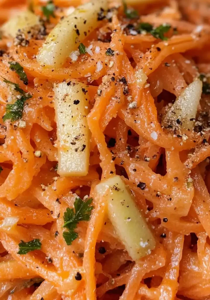 Carrot Apple Salad close up
