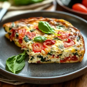Roasted Red Pepper and Spinach Frittata