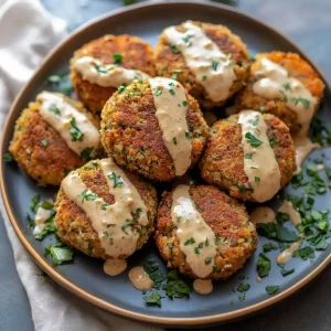 Baked Falafel with Tahini Sauce