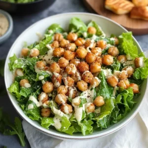 Vegan Caesar Salad with Chickpeas