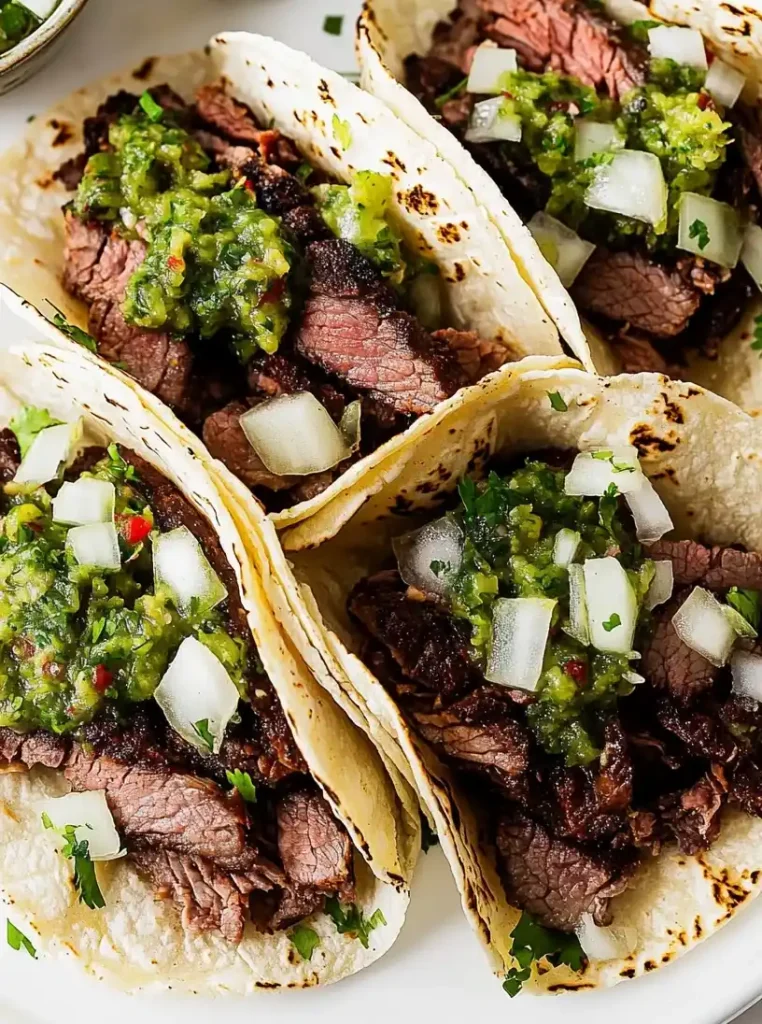 carne asada tacos close up