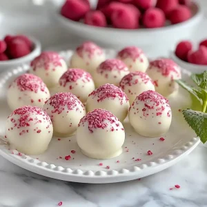 white chocolate raspberry truffles