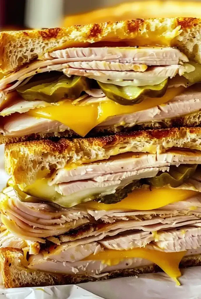 close up Cuban Turkey Sandwiches