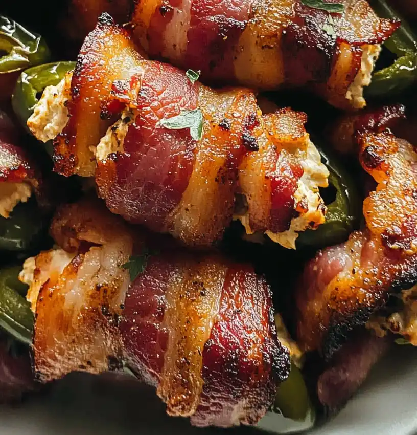 close-up bacon wrapped jalapeno poppers