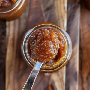 slow cooker apple butter on a tablespoon
