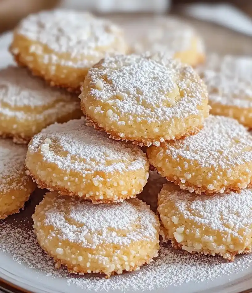 Almond Cloud Cookies close up