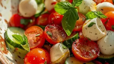 Tomato Cucumber Salad with Mozzarella
