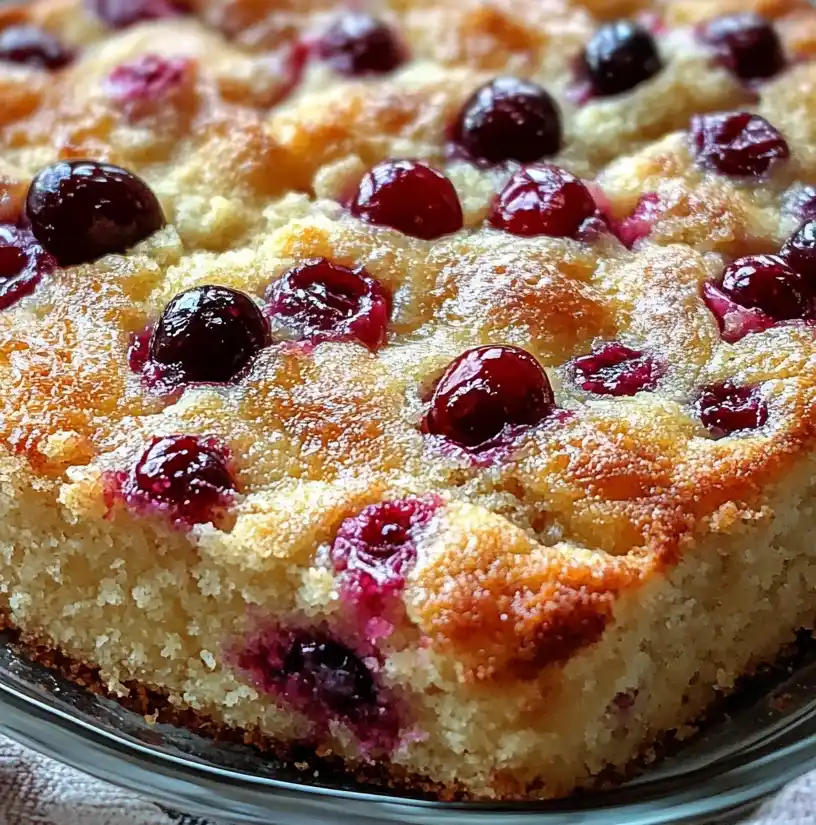 close up cranberry orange breakfast cake