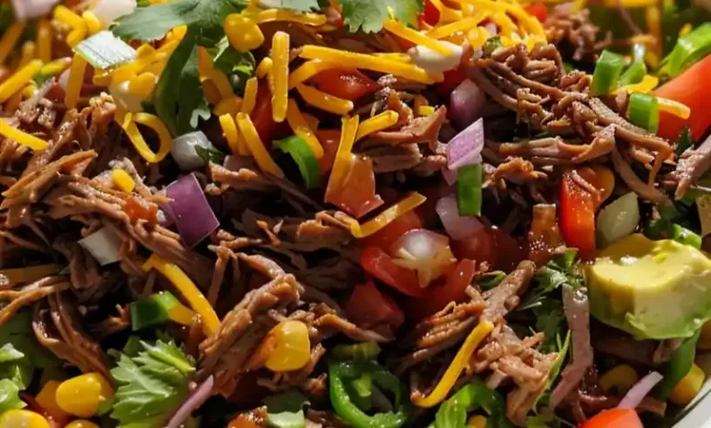 Taco Salad with Shredded Beef