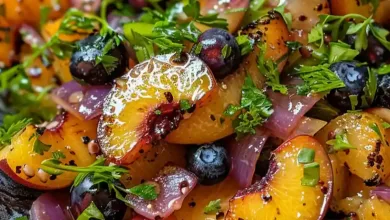 Grilled Peach Blueberry Salad