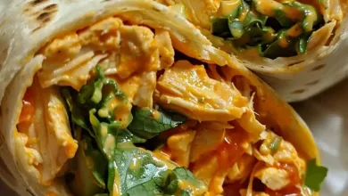 Fast Buffalo Rooster Salad Wrap