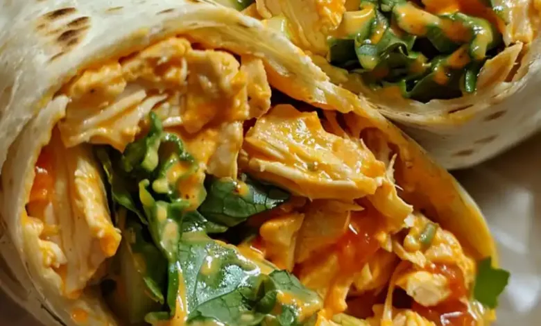 Fast Buffalo Rooster Salad Wrap Fast Buffalo Rooster Salad Wrap