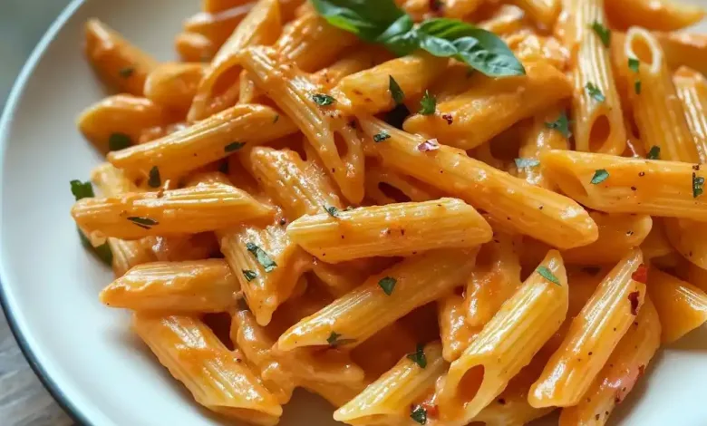 Creamy Roasted Pink Pepper Pasta (30-Minutes) Creamy Roasted Pink Pepper Pasta (30-Minutes)
