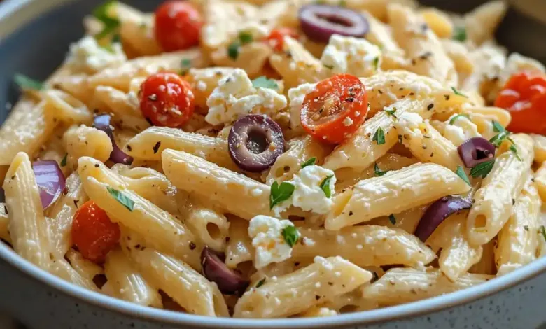 Greek Pasta with Feta & Olives