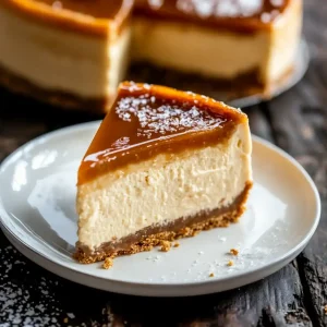 slice of a biscoff salted caramel cheesecake
