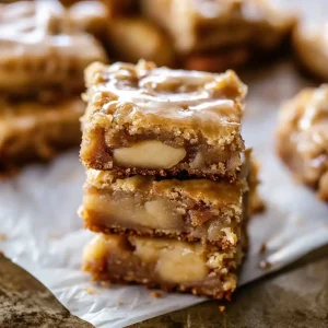 maple glazed apple blondies