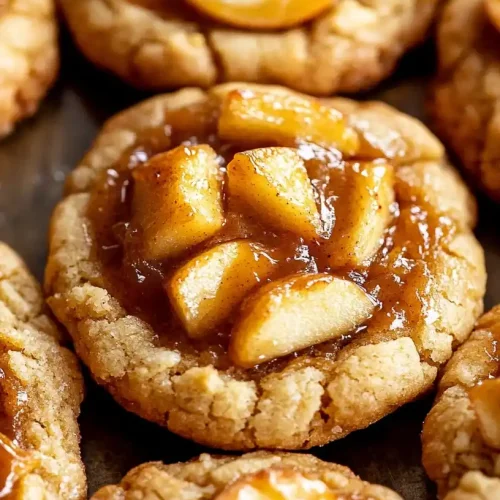close up apple pie cookies