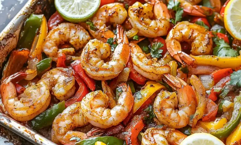 Sheet Pan Shrimp Fajitas (Easy One-Pan Meal) Sheet Pan Shrimp Fajitas (Easy One-Pan Meal)