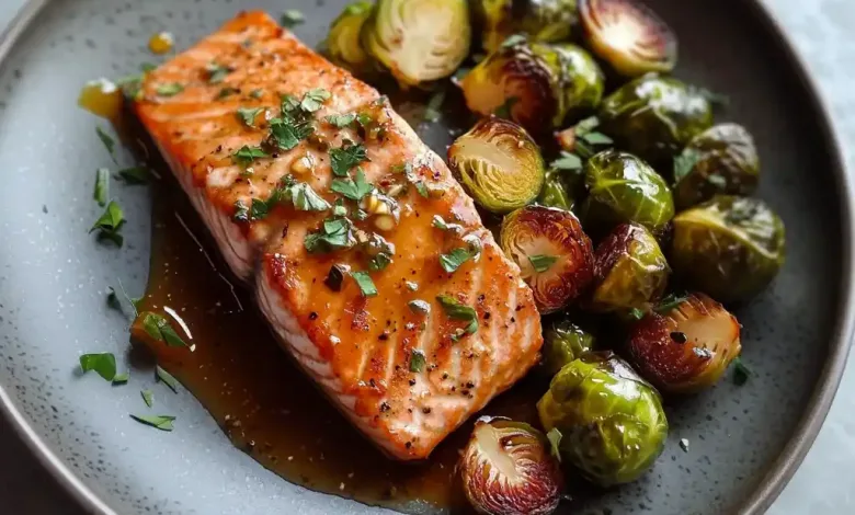 Honey Garlic Salmon and Brussels Sprouts (35-Minutes)