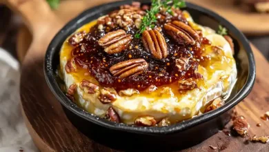 Baked Brie with Fig Jam and Pecans