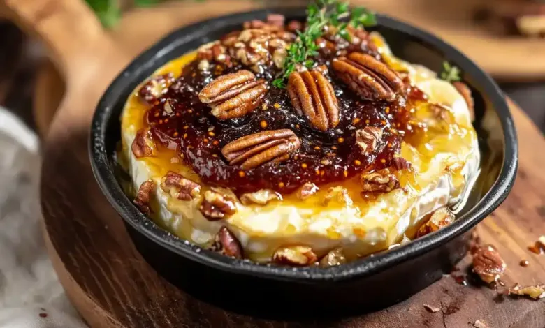 Baked Brie with Fig Jam and Pecans Baked Brie with Fig Jam and Pecans