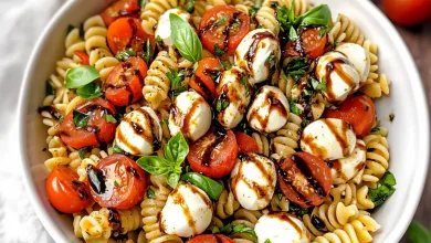 Caprese Pasta Salad with Balsamic Glaze (20-Minutes)