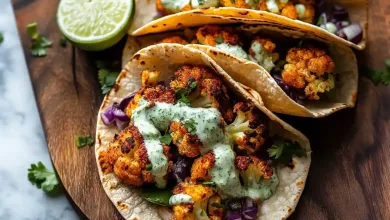 Cauliflower Tacos with Cilantro Lime Crema