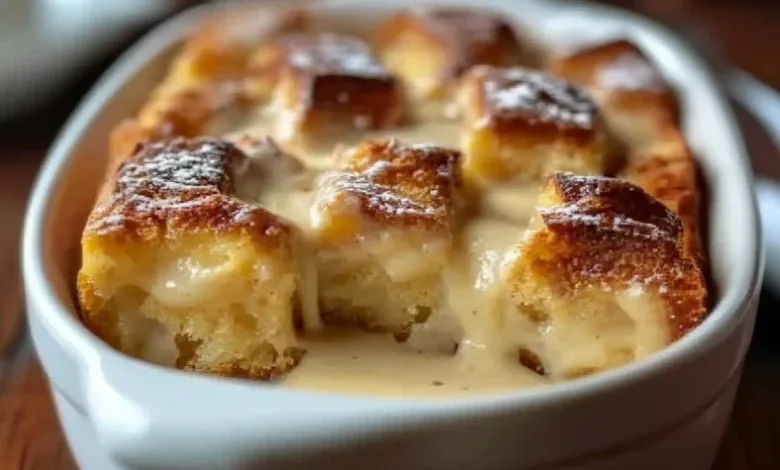 Traditional Bread Pudding with Vanilla Sauce Recipe Traditional Bread Pudding with Vanilla Sauce Recipe