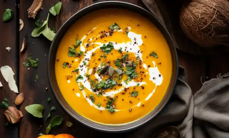 Creamy Coconut Curry Pumpkin Soup