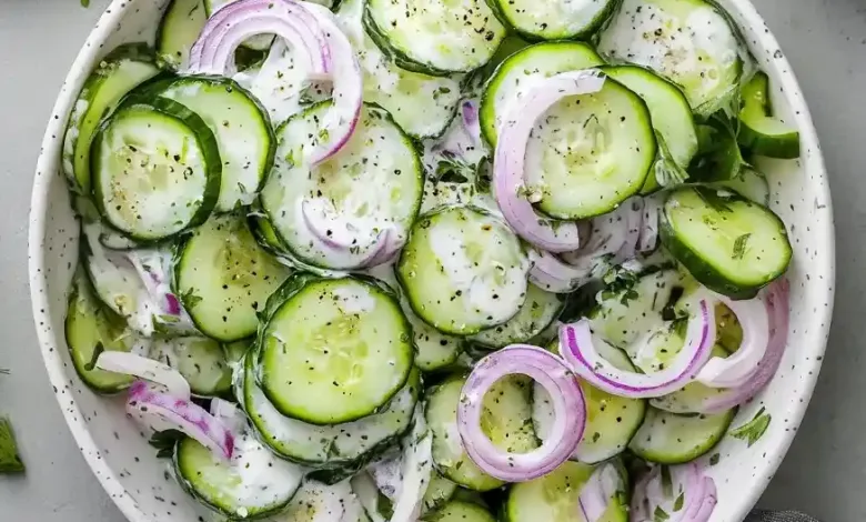 Creamy Cucumber Salad Recipe Creamy Cucumber Salad Recipe