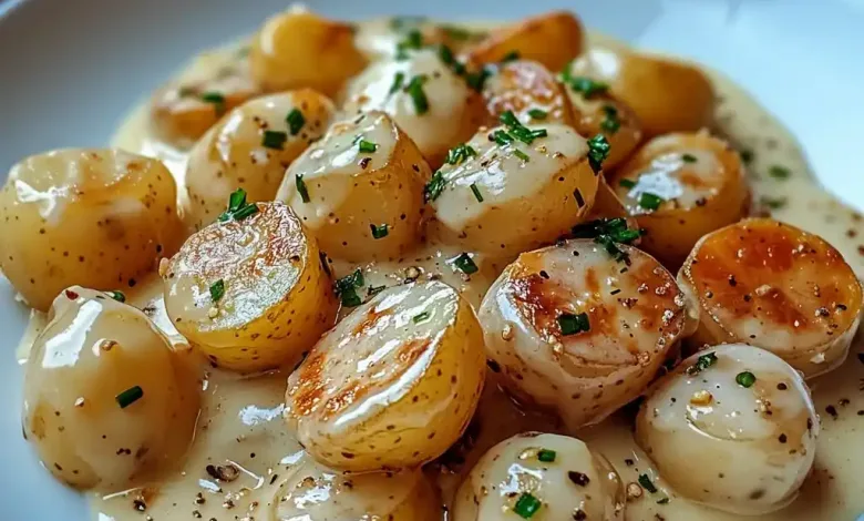 Creamy Garlic Sauce Child Potatoes (35-Minutes) Creamy Garlic Sauce Child Potatoes (35-Minutes)