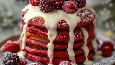 Decadent Red Velvet Pancakes