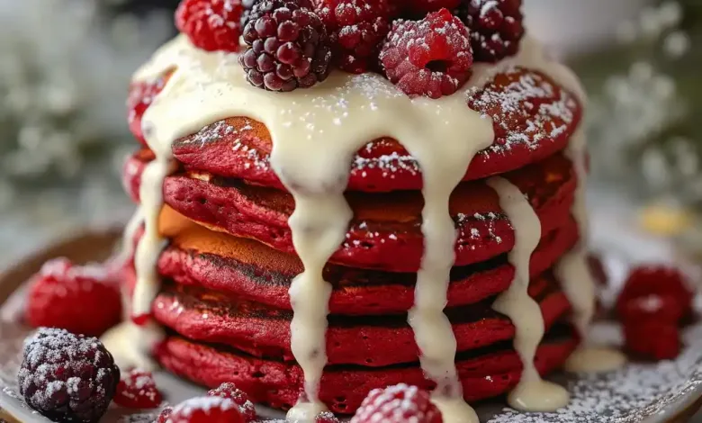 Decadent Red Velvet Pancakes Decadent Red Velvet Pancakes