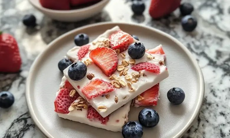 Easy Frozen Yogurt Bark with Berries Recipe Easy Frozen Yogurt Bark with Berries Recipe
