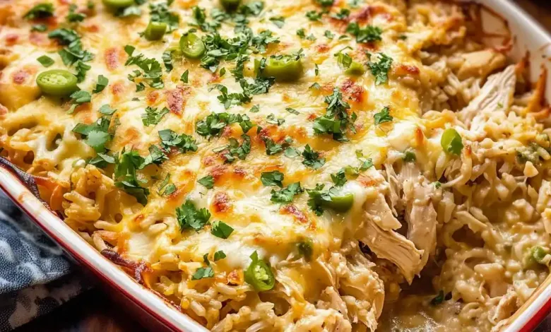 Easy Green Chile Chicken and Rice Casserole (40-Minutes) Easy Green Chile Chicken and Rice Casserole (40-Minutes)