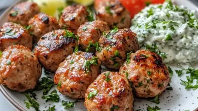 Greek Turkey Meatballs with Tzatziki
