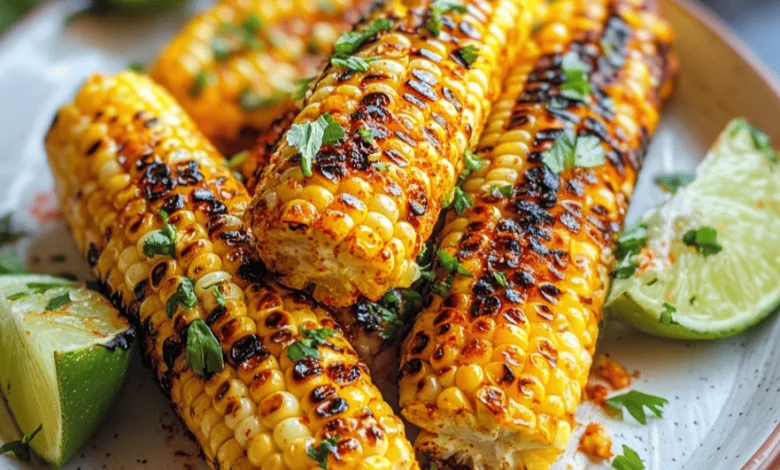 Grilled Corn on the Cob with Chili Lime Butter Grilled Corn on the Cob with Chili Lime Butter