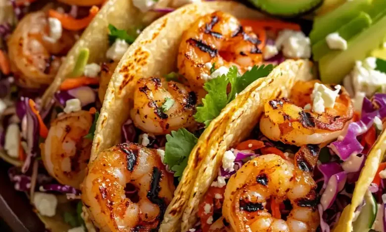 Grilled Shrimp Tacos with Cabbage Slaw (30-Minutes)