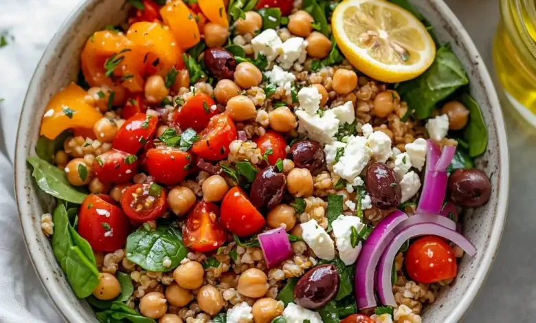 Wholesome Mediterranean Farro Bowl Wholesome Mediterranean Farro Bowl