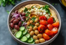 Healthy Mediterranean Hummus Bowl