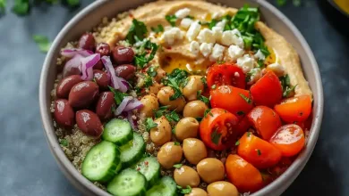 Healthy Mediterranean Hummus Bowl