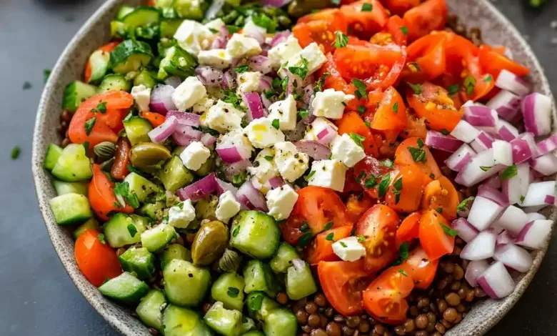 Healthy Mediterranean Lentil Salad Healthy Mediterranean Lentil Salad