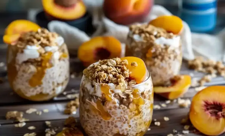 Peach Cobbler In a single day Oats Recipe Peach Cobbler In a single day Oats Recipe
