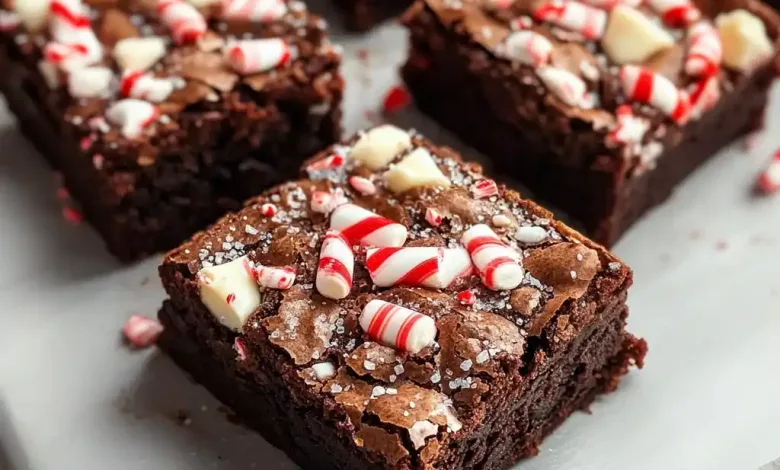Peppermint Hot Chocolate Brownies