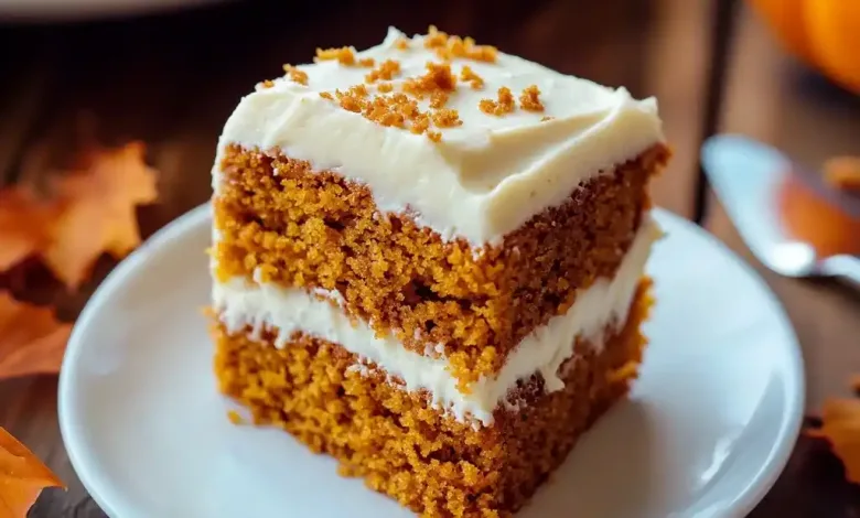 Pumpkin Cake with Cream Cheese Frosting