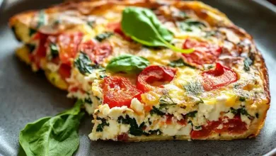 Roasted Red Pepper and Spinach Frittata