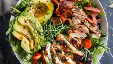 Rosemary Hen Bacon Avocado Salad